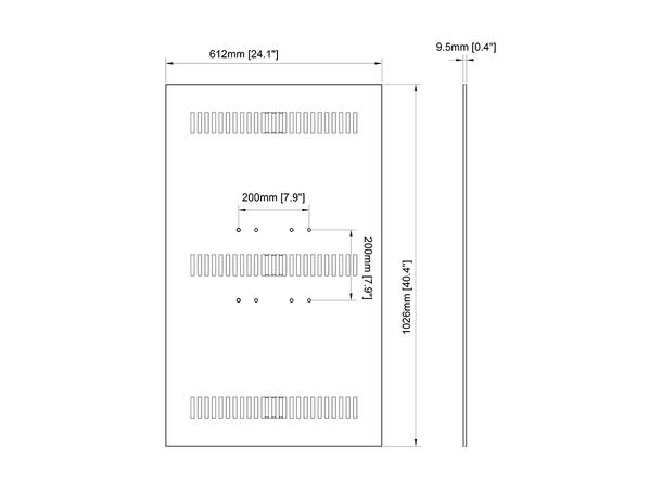 Multibrackets Pro kabinett bakplate 43" Svart 