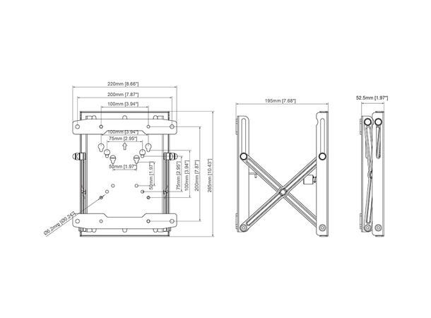 Multibrackets Public Video Wall Mount Pu sh X Small 200* 