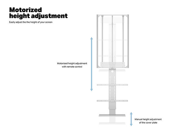 Multibrackets TV heis Drop Down tak Hvit,40 kg, 600x600, 55"-75", sving 