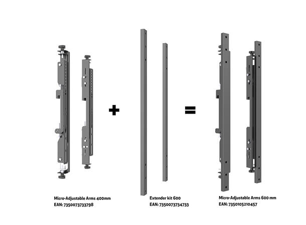 Multibrackets Veggfeste Pro MBW1U 1000 Svart, Tilt, 1000x600, 100Kg, 65-120" 