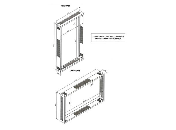 Multibrackets Veggfeste Pro OH55 F/B/A-S Sort, 1186x560, 63Kg, ink ramme 