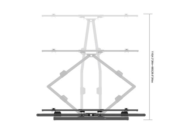 Multibrackets Veggfeste long reach SD Svart, VESA 800x600,125kg, 98cm, 65-110" 