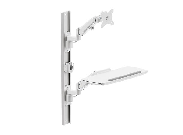 Multibrackets Workstation Wall Basic Hvit, 100x100, 10 Kg, 15"-27" 