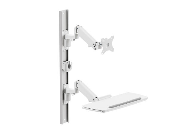 Multibrackets Workstation Wall Basic Hvit, 100x100, 10 Kg, 15"-27" 