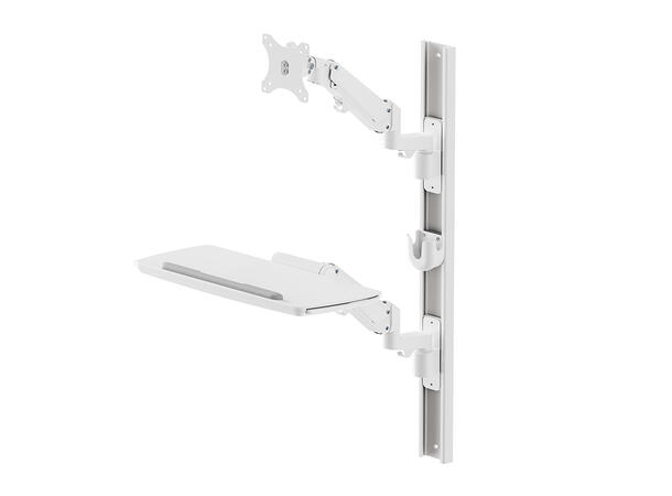 Multibrackets Workstation Wall Basic Hvit, 100x100, 10 Kg, 15"-27" 