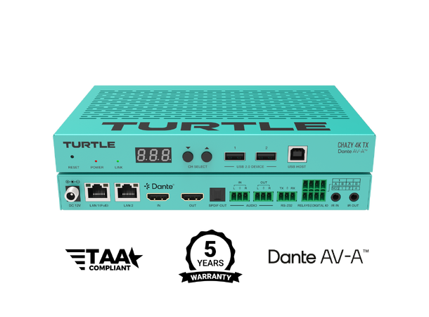 Turtle AV CHAZY 4K TX. HDMI 2.0 4K60 4:4 HDR AV over IP Low Latency Transmitter 