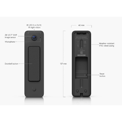 Ubiquiti UniFi Doorbell Lite Black 5MP PoE IPX5 8W