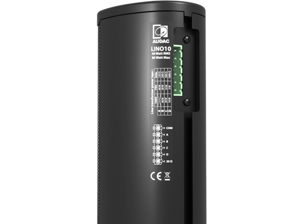 Audac Søylehøyttaler Lino4 Black 40W @ 8 Ohm 20W@100V 