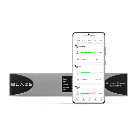 Blaze Audio PowerZone Connect 504D EU 4x125W 4-8 Ohm 2x250w 100V 16 Ohm Dante
