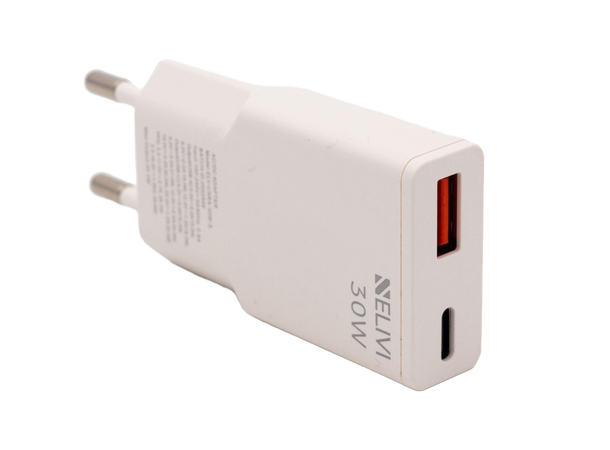 Elivi Solaris Vegglader USB-C + A 30W PD3.0 | QC3+ | AFC | PPS | SuperSlim 