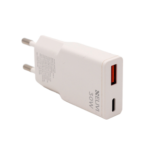 Elivi Solaris Vegglader USB-C + A 30W PD3.0 | QC3+ | AFC | PPS | SuperSlim