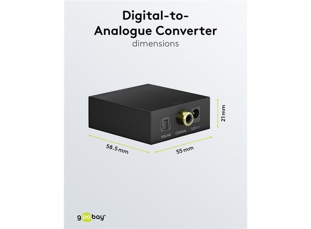 Goobay Digital-to-Analogue Conver 192kHz Coax/Toslink inn 2xRCA Out 