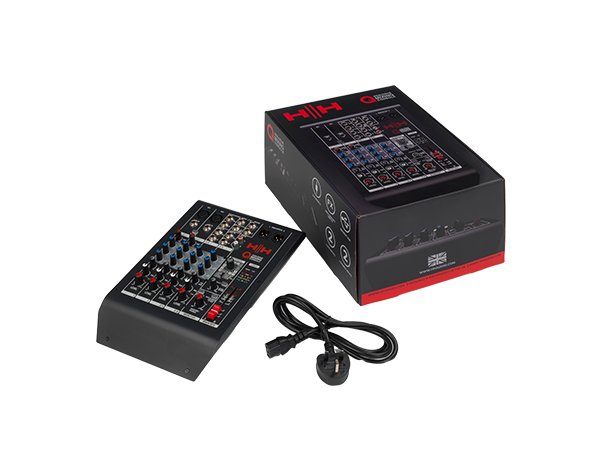 HH Analogue Mixer Q6 FX 6 Ch 2 Mic 2 St line FX 3 Bnd EQ 