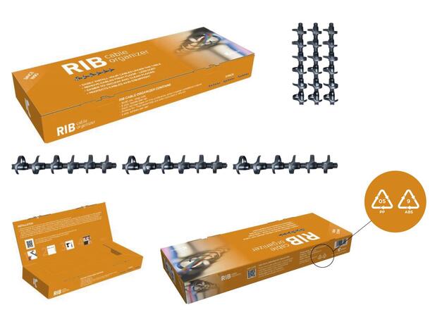 KENSON RIB Cable Organizer (3x38 cm) Svart | 3 stk 