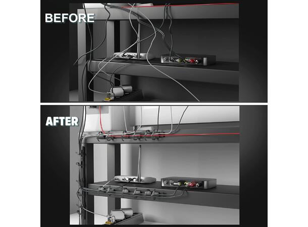 KENSON RIB Cable Organizer (3x38 cm) Svart | 3 stk 