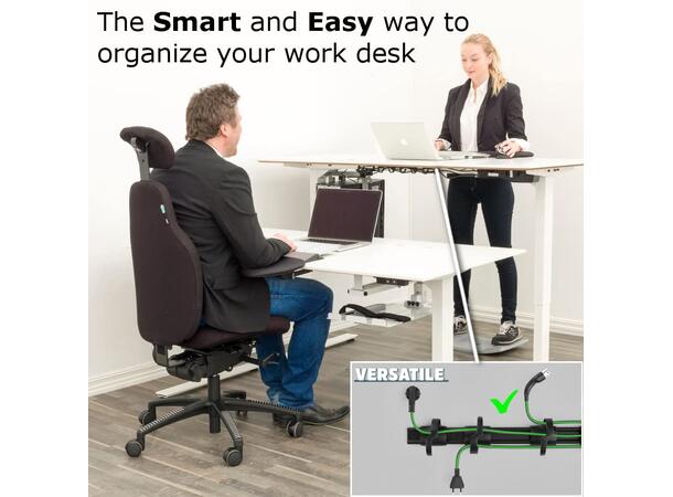 KENSON RIB Cable Organizer (3x38 cm) Svart | 3 stk 