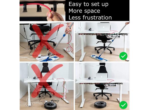 KENSON RIB Cable Organizer (3x38 cm) Svart | 3 stk 