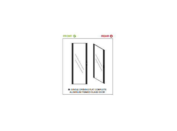 Lande Door Dynamic 47U W600 Spare part , glass door(B) 