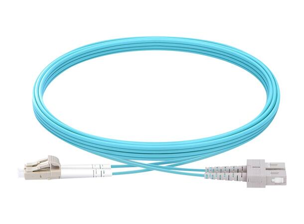 LinkIT Fiberpatch Armored OM3 LC/SC 2m Braided steel , Duplex , LSZH , Aqua 