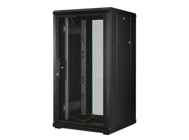 LinkIT Nettverksskap 22U svart B600xD600xH1094 , glass - perforert 