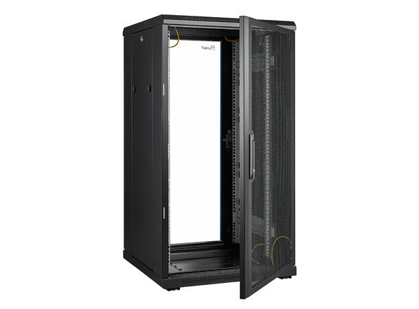 LinkIT Nettverksskap 22U svart B600xD600xH1094 , glass - perforert 