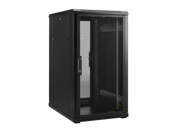 LinkIT Serverskap 22U svart B600xD800xH1094, perforert - perforert 