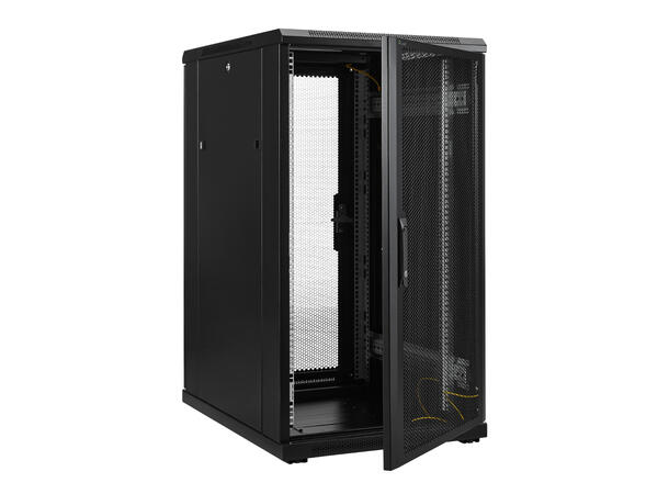 LinkIT Serverskap 22U svart B600xD800xH1094, perforert - perforert 