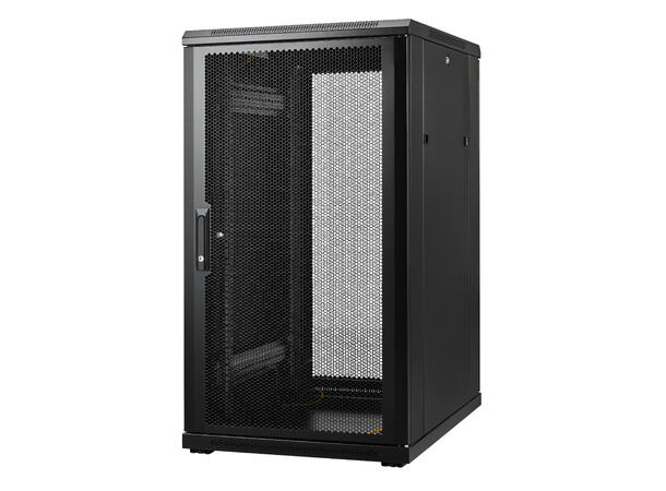 LinkIT Serverskap 22U svart B600xD800xH1094, perforert - perforert 