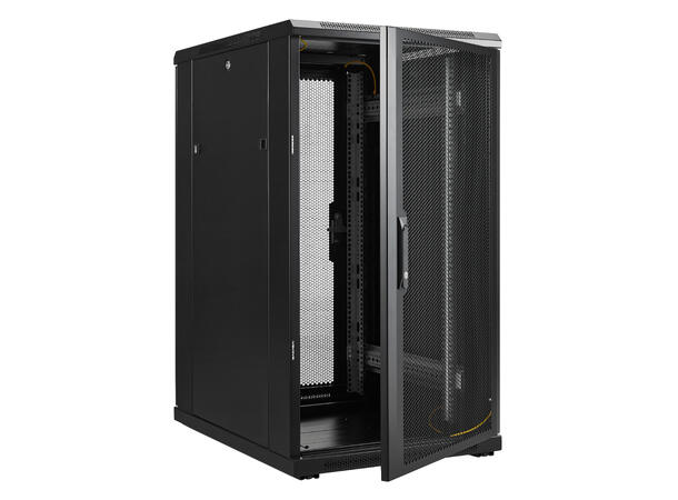 LinkIT Serverskap 22U svart B600xD800xH1094, perforert - perforert 