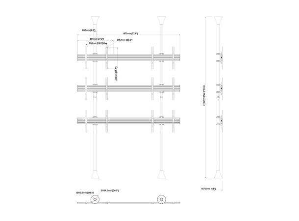 Multibrackets Floor to Ceiling Mount Pro MBFC2UX3* 