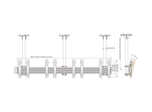 Multibrackets Menu Board Mount Pro MBC4X 1U VESA 300* 