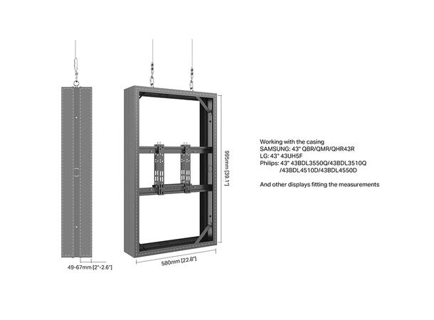 Multibrackets Pro Series - Enclosure 43" Wire Medium B2B Black* 