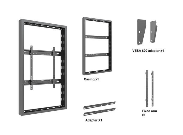Multibrackets Pro Series - Enclosure 55" High Brightness Wall Medium Black 