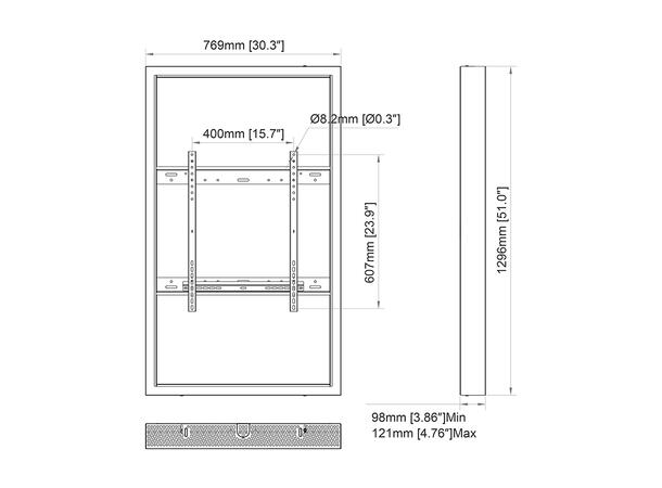 Multibrackets Pro Series - Enclosure 55" High Brightness Wall Medium Black 
