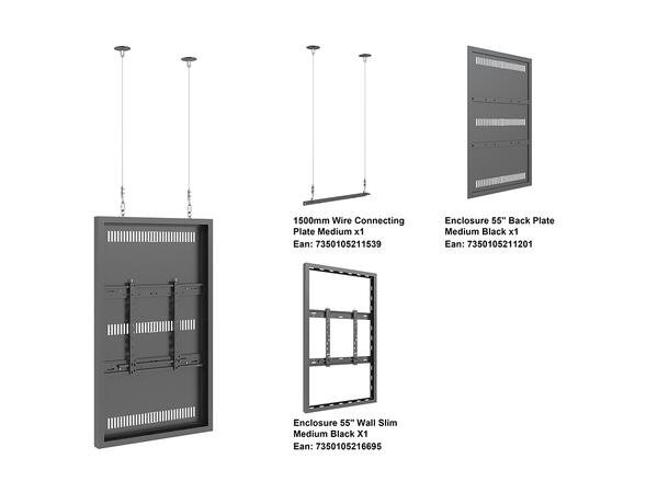 Multibrackets Pro Series - Enclosure 55" Wire Slim Medium Black 