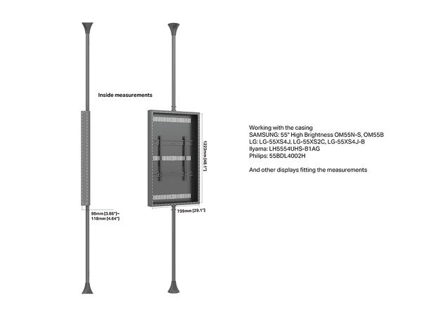 Multibrackets Pro Series - Enclosure 55¨ High Brightness Floor to Ceiling Medium 
