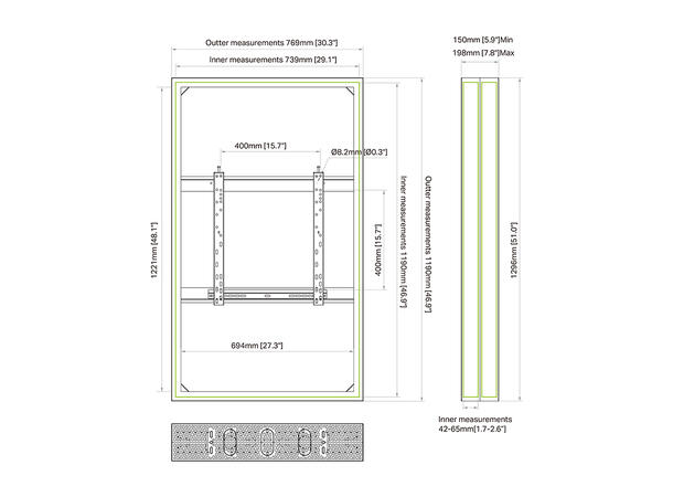 Multibrackets Pro Series - Enclosure 65" Medium B2B Black 