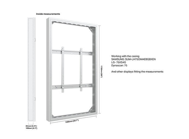 Multibrackets Pro Series - Enclosure 75" High Brightness Wall Large White 