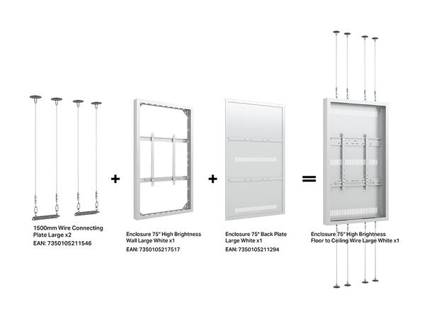 Multibrackets Pro Series - Enclosure 75" High Brightness Wall Large White 