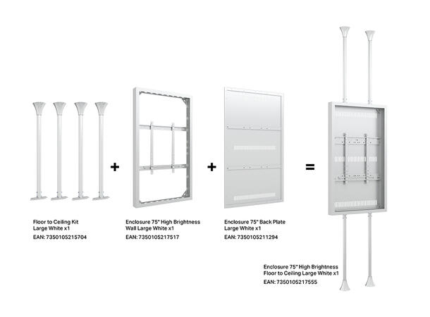 Multibrackets Pro Series - Enclosure 75" High Brightness Wall Large White 