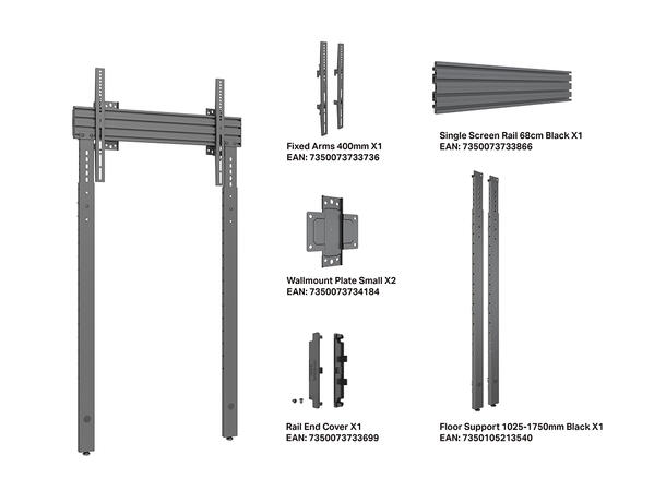 Multibrackets Pro Series - Wallmount Fix ed MBW1U 400 w Floorsupport* 