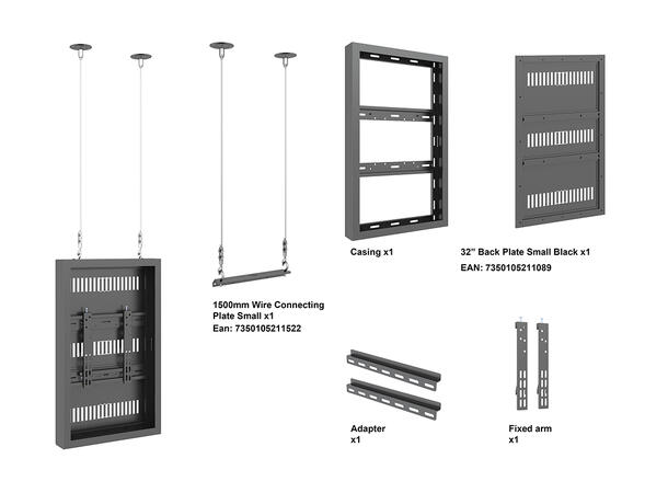 Multibrackets Pro kabinet 32" Svart, vaier 