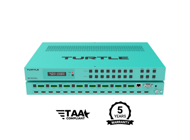 Turtle AV 8x8 Video Wall Matrix and Multi-Viewer 4K60 4:4:4 