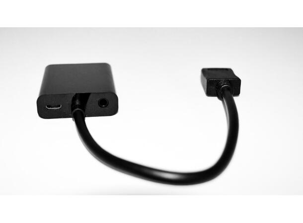 LinkIT HDMI han - VGA hun + audio adapt. m. 15 cm kabel. opsjon for ekst. power