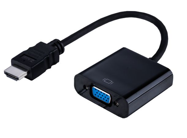 LinkIT HDMI han - VGA hun + audio adapt. m. 15 cm kabel. opsjon for ekst. power