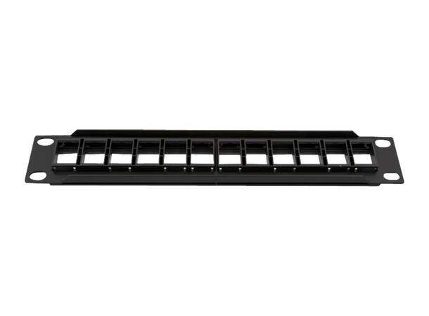 LinkIT Patchpanel 10" for keystone 1U | 12x keystoneplasser | Black 