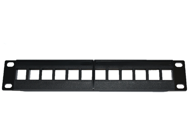 LinkIT Patchpanel 10" for keystone 1U | 12x keystoneplasser | Black 