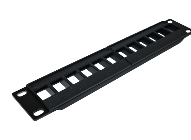 LinkIT Patchpanel 10" for keystone 1U | 12x keystoneplasser | Black 