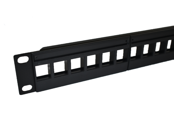 LinkIT Patchpanel 10" for keystone 1U | 12x keystoneplasser | Black 