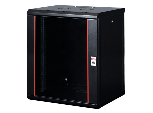 Lande Proline 16U W600xD600xH818 | Black | Glass door 